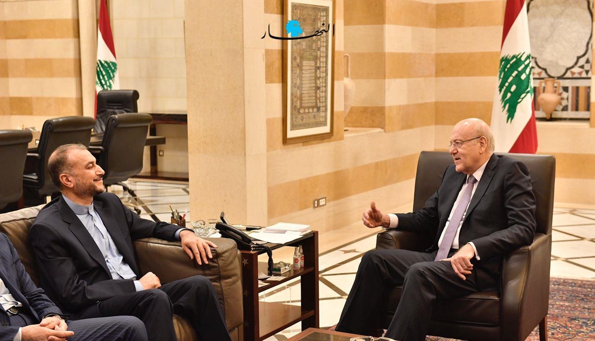 لقاء الرئيس نجيب ميقاتي ووزير الخارجية الإيراني حسين أمير عبد اللهيان (نبيل إسماعيل).