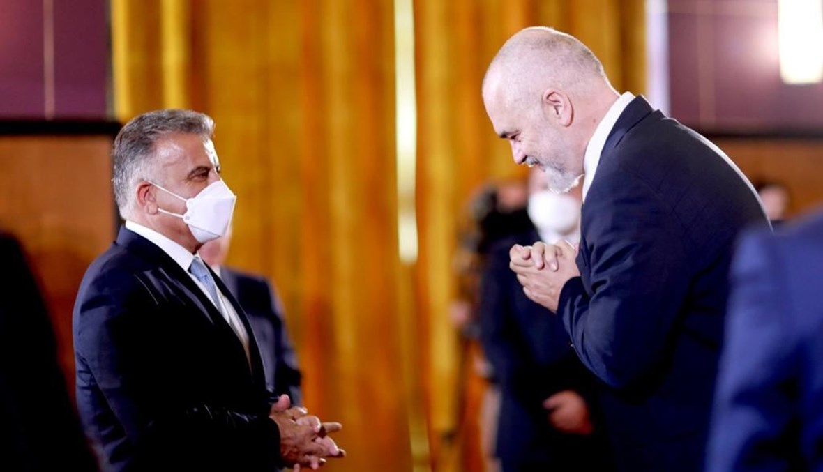 المدير العام للأمن العام اللواء عباس ابراهيم ورئيس وزراء ألبانيا إيدي راما.