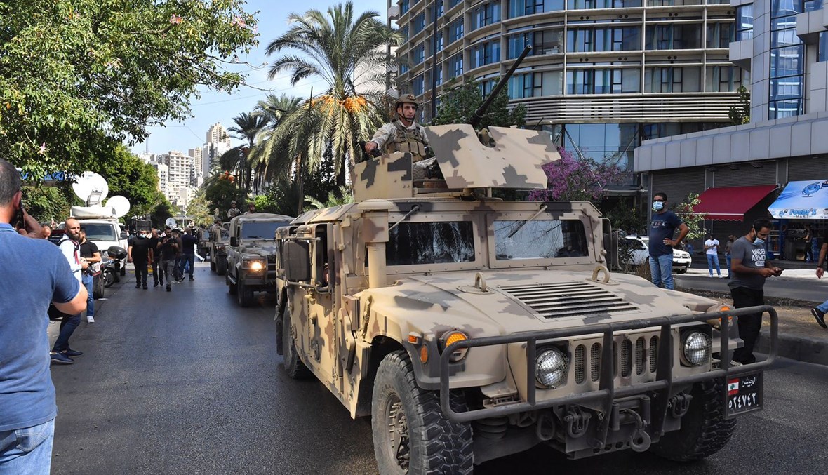 الجيش اللبناني في الطيونة (تصوير نبيل اسماعيل)