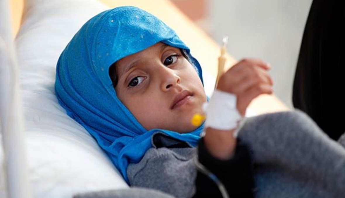 طفلة مصابة في اليمن (أ ف ب).