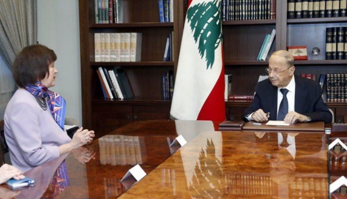 عون خلال استقباله المنسقة الأممية في لبنان.