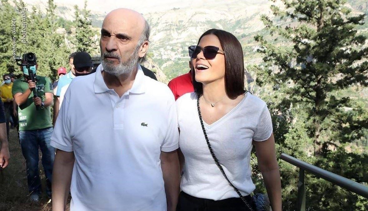 رئيس حزب "القوات اللبنانية" سمير جعجع وعقيلته النائبة ستريدا جعجع.