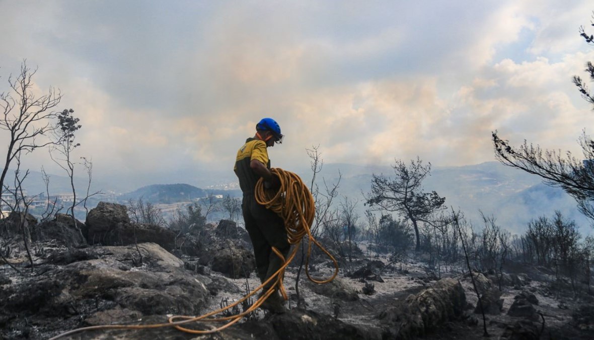 مشهد من حريق سابق في عكار (جمعية درب عكار لمكافحة حرائق الغابات).