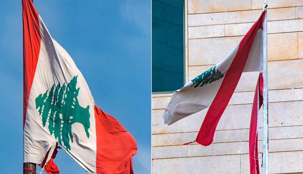 العلم اللبنانيّ ممزّقاً في ذكرى عيد الاستقلال (نبيل إسماعيل).