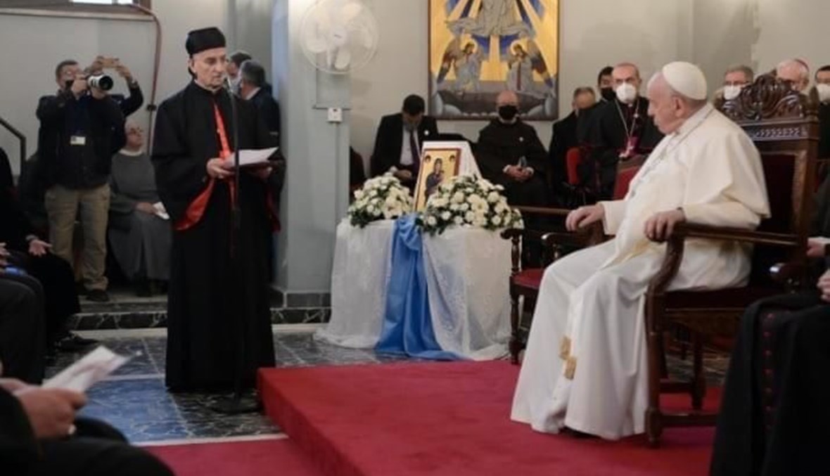البابا يلتقي البرطريرك الراعي في قبرص.
