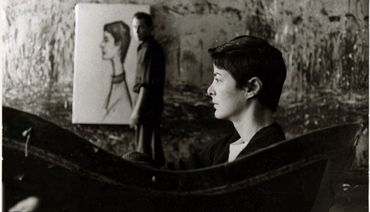لوحة للرسام الإنطباعي برنار بوفيه  تجسد نظرة الرجل لإمرأة متعمقة في التفكير. 