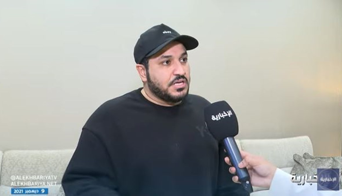 خالد العتيبي خلال حديثه الى قناة الاخبارية السعودية (9 ك1 2021، قناة الاخبارية). 