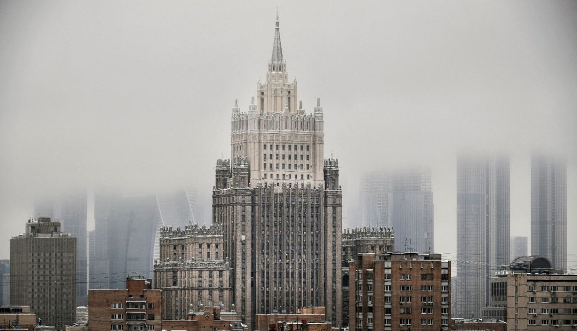 مبنى وزارة الخارجية الروسية ومركز الأعمال الدولي في موسكو )16 ك1 2021، أ ف ب).