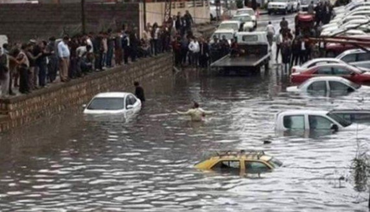 فيضانات تجتاح أربيل بإقليم كردستان العراق.