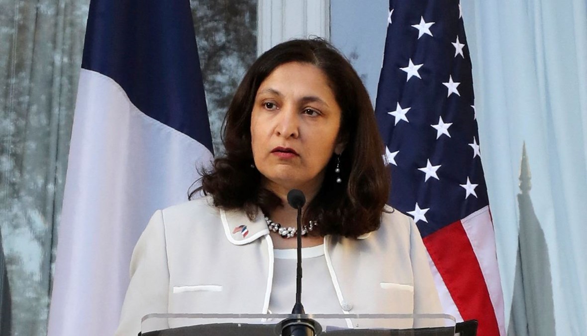 زيا متكلمة خلال استقبال في السفارة الاميركية في باريس (6 نيسان 2017، أ ف ب). 
