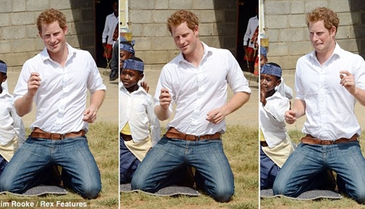 الأمير هاري يتعلم الرقص التقليدي في جنوب افريقيا